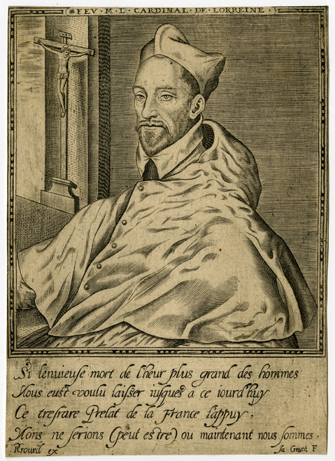 Antique Master Print-PORTRAIT-CARDINAL OF LORRAINE-Grandhomme-ca. 1580 - Main Image