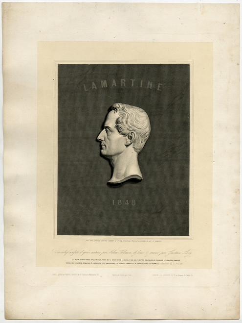 Antique Master Print-PORTRAIT-ALPHONSE LAMARTINE-ABOLITIONIST-Salomon-Levy-1848 - Main Image