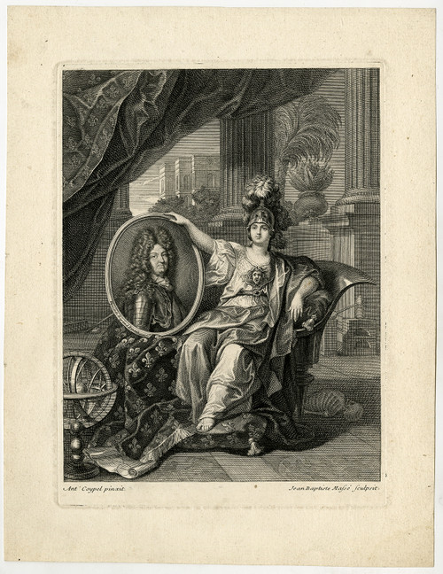 Antique Master Print-PORTRAIT-LOUIS XIV-KING-Coypel & Rigaud-Masse-ca. 1710 - Main Image