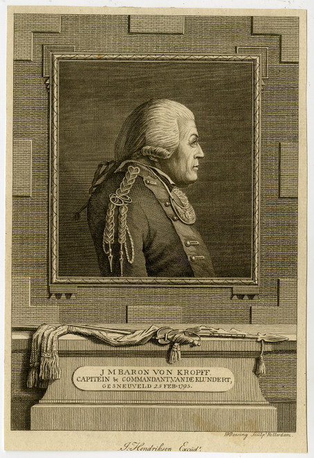 Antique Master Print-PORTRAIT-J. M. VON KROPFF-MILITARY-ZUNDERT-Roosing-1793 - Main Image