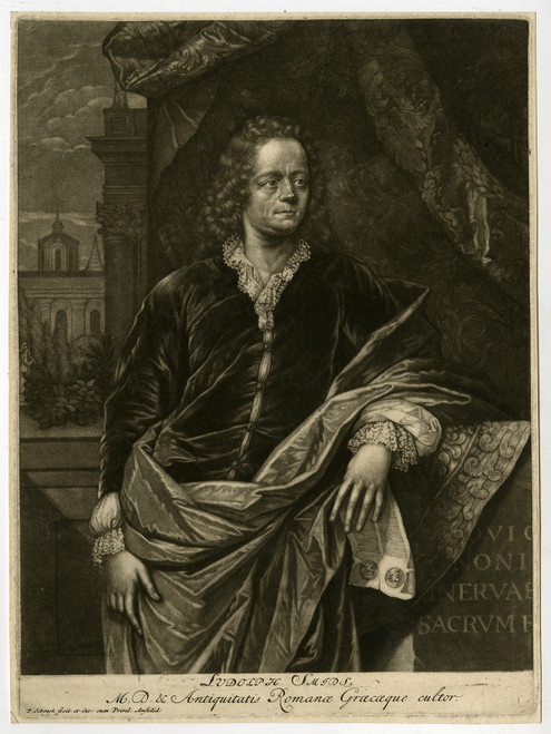 Antique Master Print-PORTRAIT-LUDOLPH SMIDS-PHYSICIAN-HISTORIAN-Schenck-ca. 1700 - Main Image