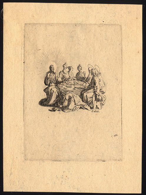 Antique Master Print-CHRIST-SIMON THE PHARISEE-WASHING FEET-Callot-ca.1620 - Main Image