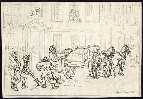 Antique Master Print-ASHCART-STREET SWEEPERS-Rowlandson-1788 - Main Image