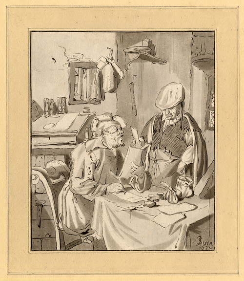 Antique Master Print-TAX COLLECTOR-LEDGER-Ploos van Amstel/Schreuder-Steen-1777 - Main Image