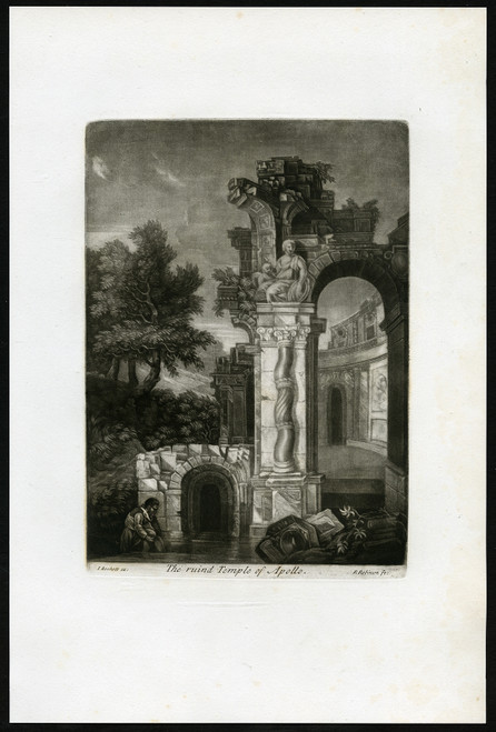Antique Master Print-LANDSCAPE-RUIN-TEMPLE APOLLO-Robinson-ca. 1680 - Main Image