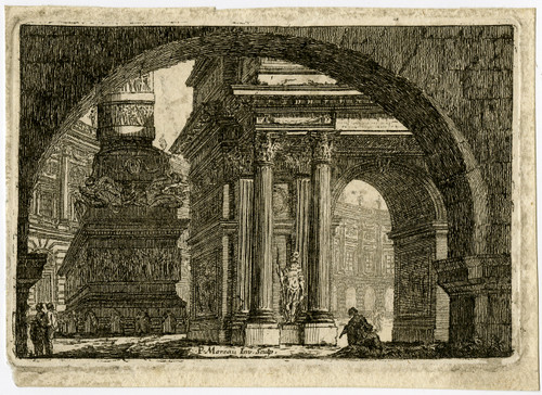 Antique Master Print-ARCH-ROMAN-CLASSICAL ARCHITECTURE-Moreau-ca. 1760 - Main Image