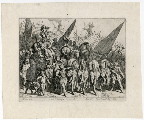 Antique Master Print-HISTORY-VICTORIOUS RULER-PROCESSION-Bauer-Kussel -1670 - Main Image