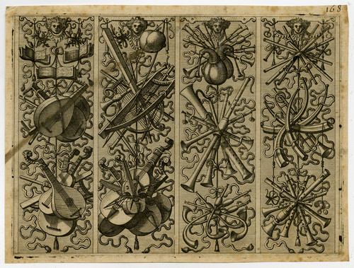 Rare Antique Master Print-ORNAMENT-INSTRUMENTS-BAGPIPE-Vredeman-Doetecum-1572 - Main Image