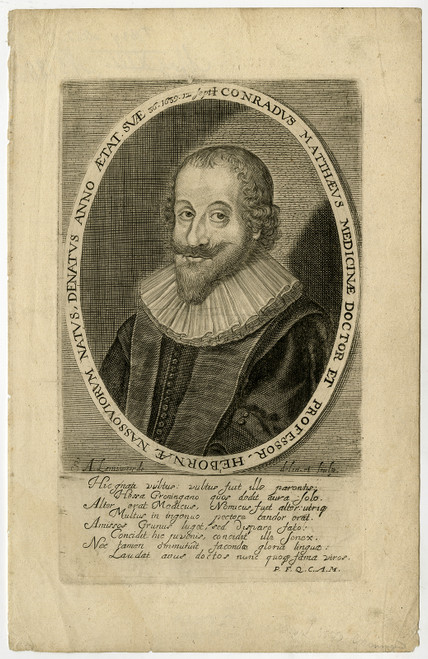 Rare Antique Master Print-CONRADUS MATTHAEUS-PROFESSOR-GRONINGEN-Lamsweerde-1654 - Main Image