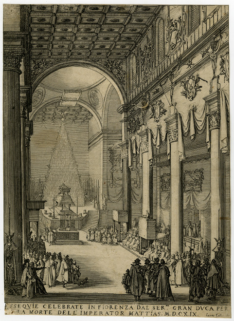 Antique Master Print-HISTORY-MATTHIAS I-FUNERAL-FLORENCE-ITALY-Callot-1619 - Main Image