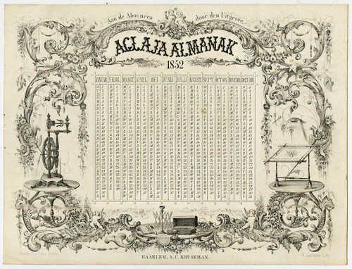 Antique Master Print-ADVERTISEMENT-ALMANAC-PORCELAINCARD-FASHION-Lankhout-1852 - Main Image