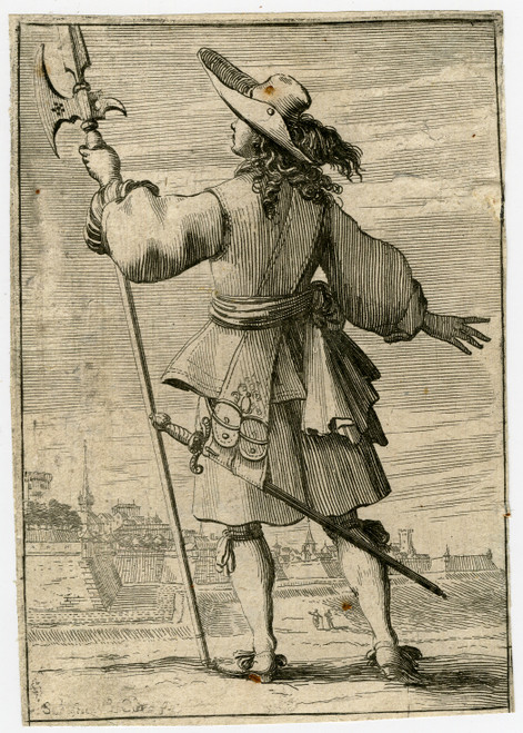 Antique Master Print-GENRE-SERGEANT-Leclerc-ca. 1660 - Main Image