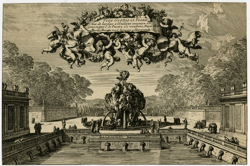 Antique Master Print-DESIGN-ORNAMENT-GARDEN-FOUNTAIN-Le Pautre-ca. 1660 - Main Image