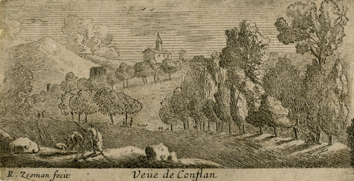 Antique Master Print-LANDSCAPE-FRANCE-CONFLANS-Zeeman-1650 - Main Image