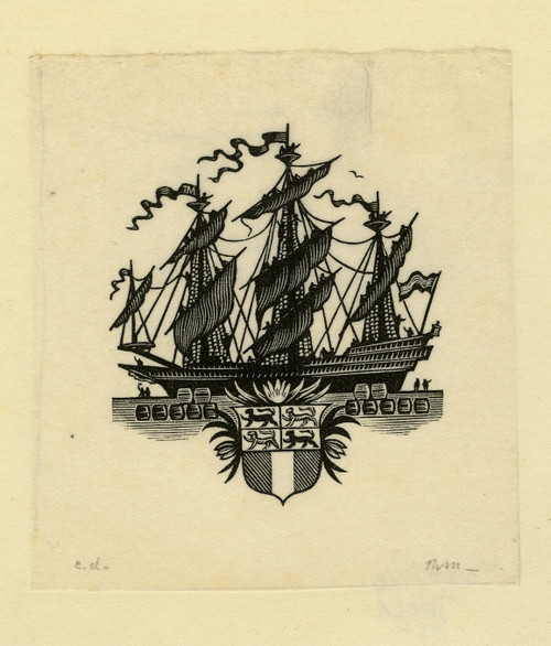Original Master Print-Maritime-Ship-The Rotterdam harbor recovery-Mauve-ca. 1950 - Main Image