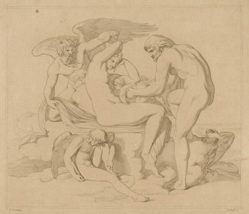 Antique Mythology Master Print-Juno nursing the joung Hercules-Spiess-Genelli-1830 - Main Image Antique Mythology Master Print-Juno nursing the joung Hercules-Spiess-Genelli-1830 - Main Image