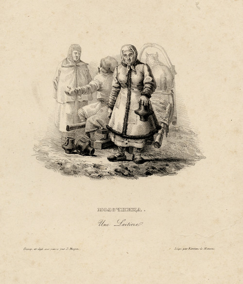 Antique Figures Master Print-A russian milkmaid-Une laitiere-Hagen-1830 - Main Image
