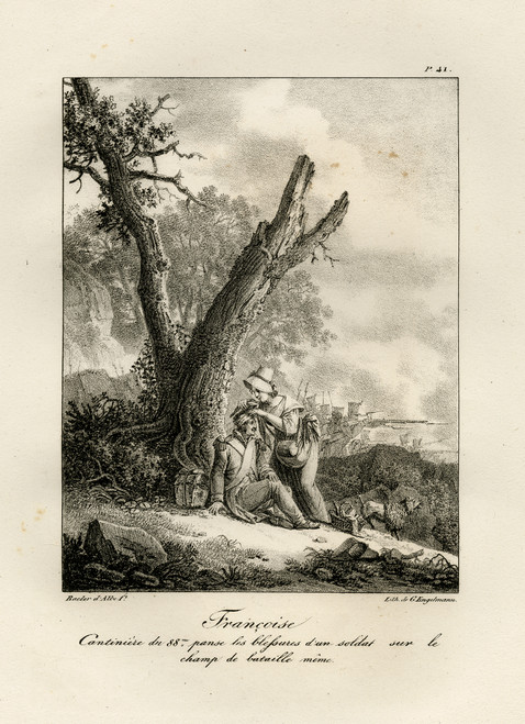 Rare Antique Master Print-Cantiniere Francoise and a soldier-Bacler d'Albe-1822 - Main Image Rare Antique Master Print-Cantiniere Francoise and a soldier-Bacler d'Albe-1822 - Main Image