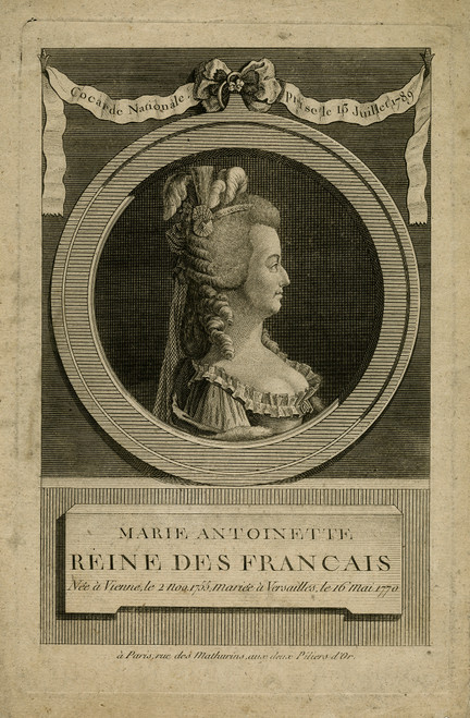 Rare Antique Master Print-Portrait of the queen Marie Antoinette-Anonymous-1789 - Main Image Rare Antique Master Print-Portrait of the queen Marie Antoinette-Anonymous-1789 - Main Image