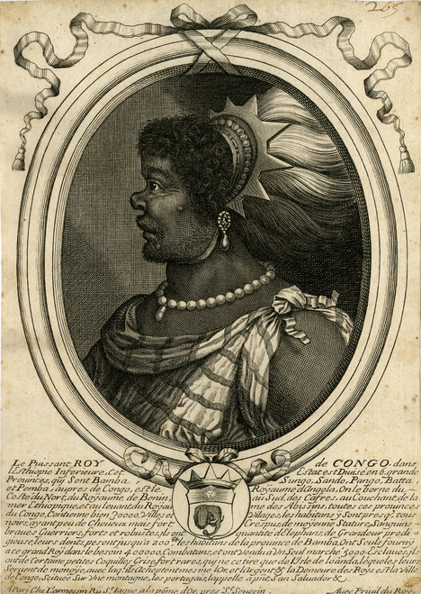 Antique Master Print-Portrait of the king of Congo-Larmessin-1690 - Main Image Antique Master Print-Portrait of the king of Congo-Larmessin-1690 - Main Image