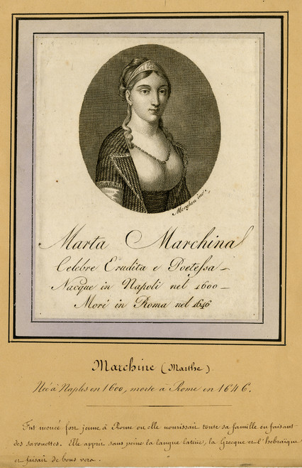Antique Master Print-Portrait of the poet Marta Marchina-Morghen-1800 - Main Image