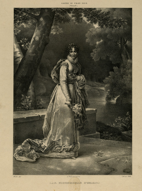 Antique Master Print-Portrait of Adelaide D'Orleans-Weber-Gerard-1824 - Main Image Antique Master Print-Portrait of Adelaide D'Orleans-Weber-Gerard-1824 - Main Image