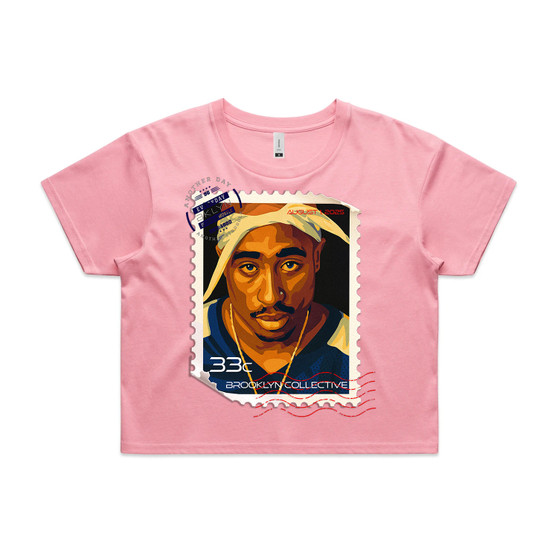 Tupac Stamp Shirt Women's Crop Top Tee