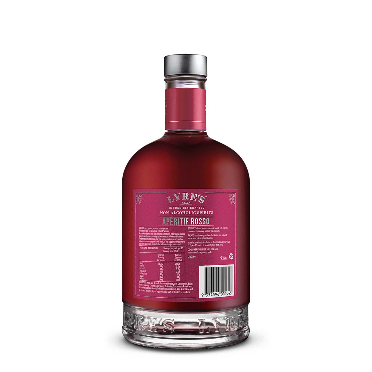 Aperetif Rosso Aguardiente sin alcohol - Vermut dulce Ingredientes | Lyre's
