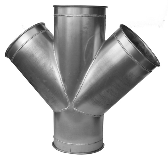Nordfab Branch Double Galv 14ga 24 AFL 22 AFL 15 AFL 15 AFL 45Deg L= 45.00