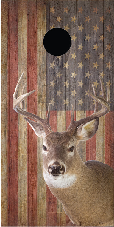 Hunting #6 Flag Deer - Pro Regulation Size Cornhole boards - Marine Grade -