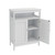 Bathroom standing storage with double shutter doors cabinet White
