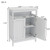 Bathroom standing storage with double shutter doors cabinet White