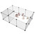 Pet Playpen, Small Animal Cage Indoor Portable Metal Wire Yard Fence for Small Animals, Guinea Pigs, Rabbits Kennel Crate Fence Tent YF