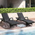 Outdoor Wicker Chaise Lounge Outside Lounge Chairs with Aluminum Frame, Set of 2