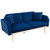 COOLMORE Velvet Sofa ;  Accent sofa .loveseat sofa with rose gold metal feet and Teal Velvet