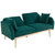 COOLMORE Velvet Sofa ;  Accent sofa .loveseat sofa with rose gold metal feet and Teal Velvet