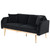 COOLMORE Velvet Sofa ;  Accent sofa .loveseat sofa with rose gold metal feet and Teal Velvet