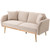 COOLMORE Velvet Sofa ;  Accent sofa .loveseat sofa with rose gold metal feet and Teal Velvet