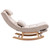 COOLMORE living room Comfortable rocking chair with Footrest/Headrest living room chair Beige