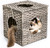 Mewoofun Handmade Cat Supplies Cat House for Indoor Woven Rattan Designed Pets