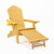 TALE Folding Adirondack Chair with Pullout Ottoman with Cup Holder;  Oversized;  Poly Lumber;   for Patio Deck Garden;  Backyard Furniture;  Easy to Install.