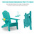 TALE Folding Adirondack Chair with Pullout Ottoman with Cup Holder;  Oversized;  Poly Lumber;   for Patio Deck Garden;  Backyard Furniture;  Easy to Install.