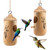 2 Packs Humming Bird Houses for Outside Wooden Hanging Bird Nest Feeder Hand Patio Garden Craft Ornament Decoration