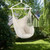 Hammock Chair Distinctive Cotton Canvas Hanging Rope Chair with Pillows Beige