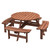 Circular Outdoor Wooden Picnic Table with Built-in Benches for Patio Backyard Garden; DIY; 1720lb Capacity; Natural/Gray