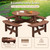 Circular Outdoor Wooden Picnic Table with Built-in Benches for Patio Backyard Garden; DIY; 1720lb Capacity; Natural/Gray