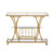 Golden Bar& Serving Cart with Wine Rack&Glass Holder for Home with Wheels 3-tier Storage Shelves