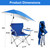 Foldable Beach Chair with Detachable Umbrella Armrest Adjustable Canopy Stool with Cup Holder Carry Bag for Camping Poolside Travel Picnic Lawn Chair