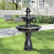 45.2inches High Concrete Outdoor Waterfall Fountain with Pump for Yard Garden Patio Backyard Deck Relaxation Decor