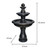 45.2inches High Concrete Outdoor Waterfall Fountain with Pump for Yard Garden Patio Backyard Deck Relaxation Decor